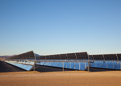 solar panels in the desert