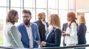 Colleagues in standing meeting
