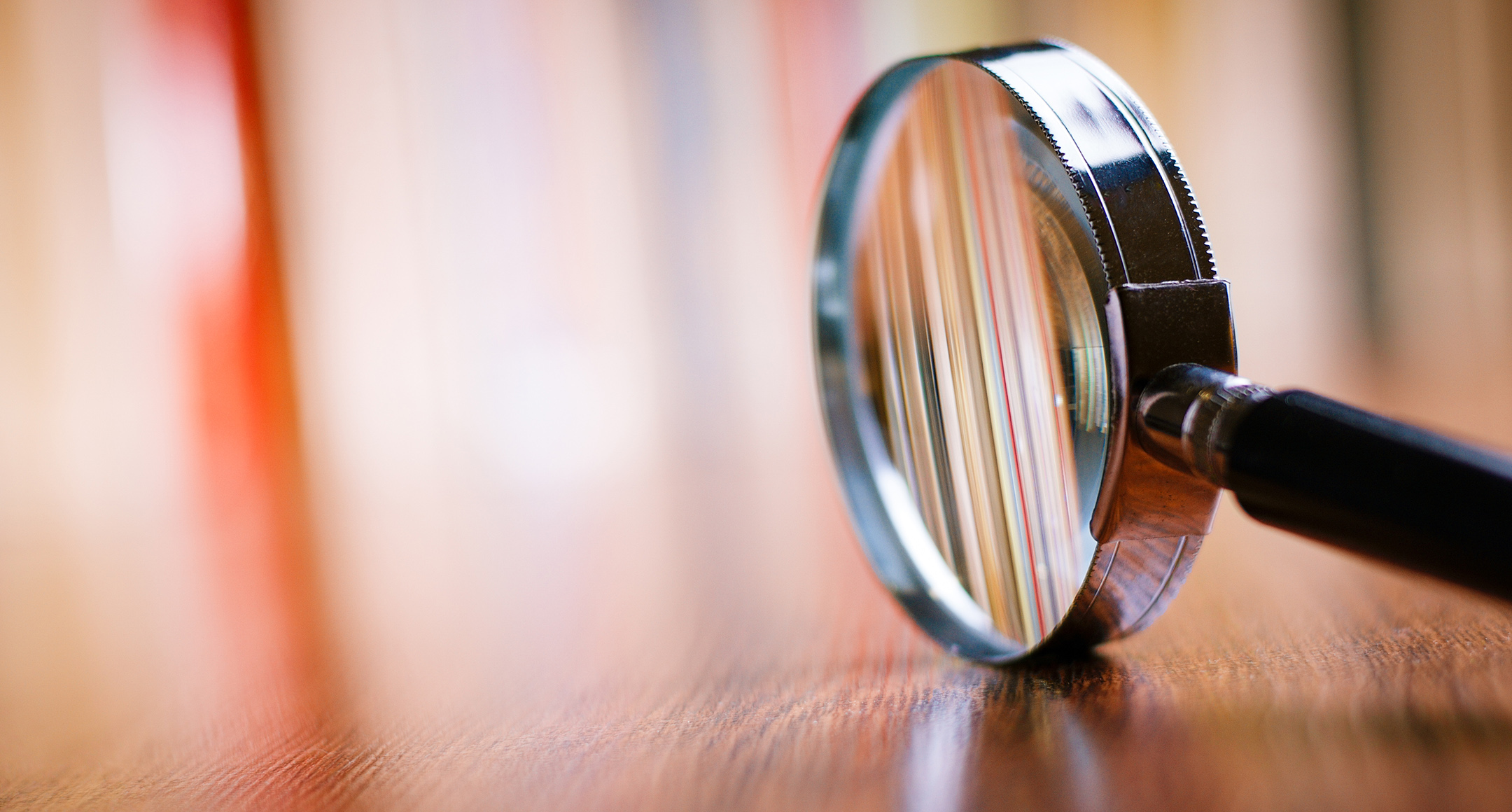 magnifying glass on a table