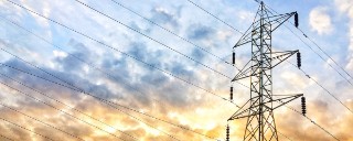 power lines at dusk